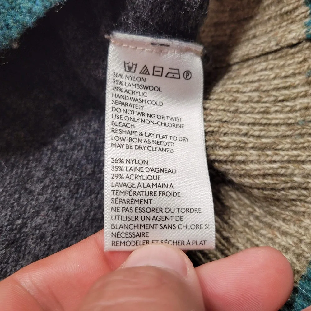 O'Hanlon Mills Sweater Men Large Multi Striped Crewneck Lambs Wool Blend Outdoor